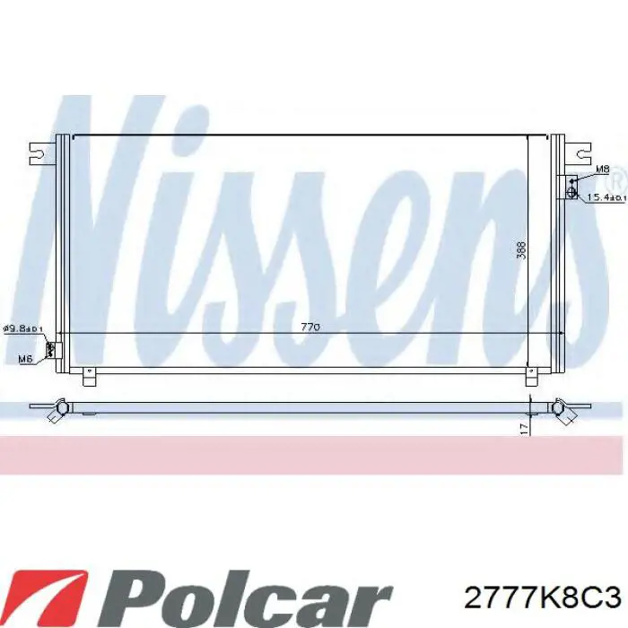 Конденсатор кондиціонера Polcar 2777K8C3 ціна, від 58.52 USD