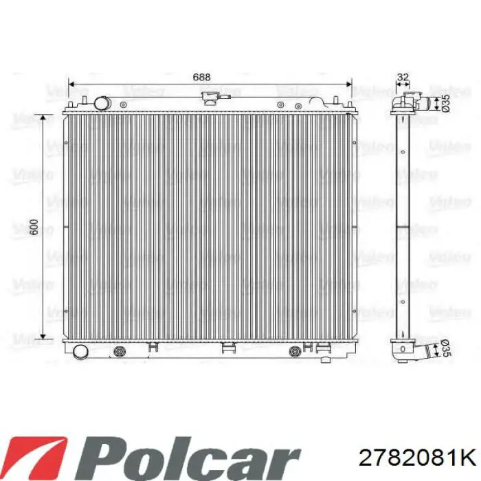 2782081K Polcar Радіатор охолодження двигуна