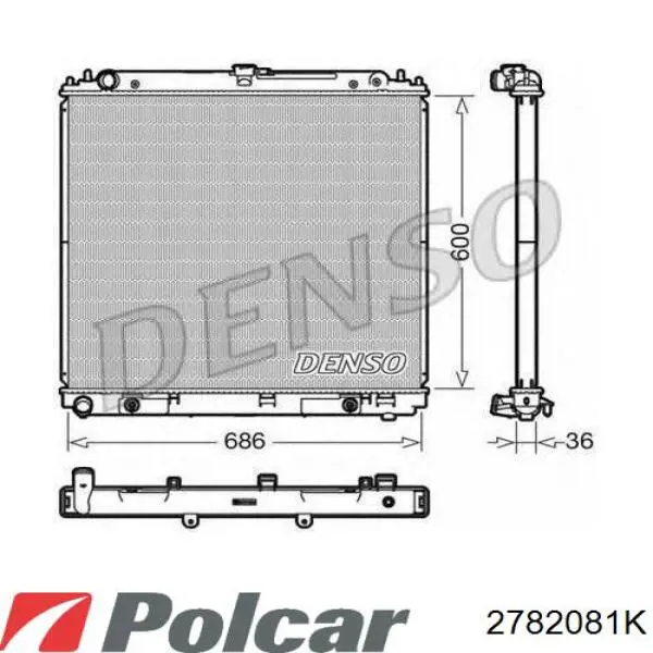 Радіатор охолодження двигуна 2782081K Polcar