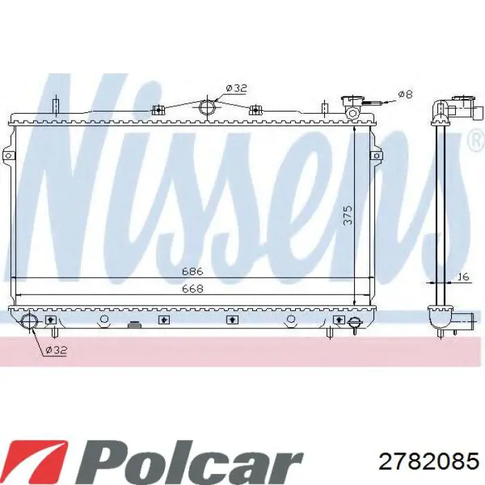 Купити 2782085 Polcar Радіатор двигуна