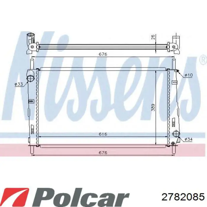 Радіатор основний Polcar 2782085 ціна, від 114.88 USD