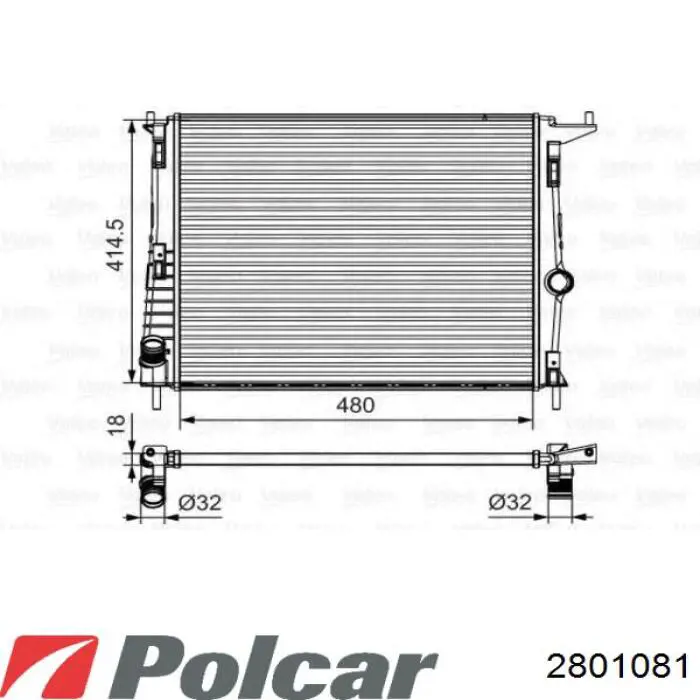 2801081 Polcar радіатор охолодження двигуна