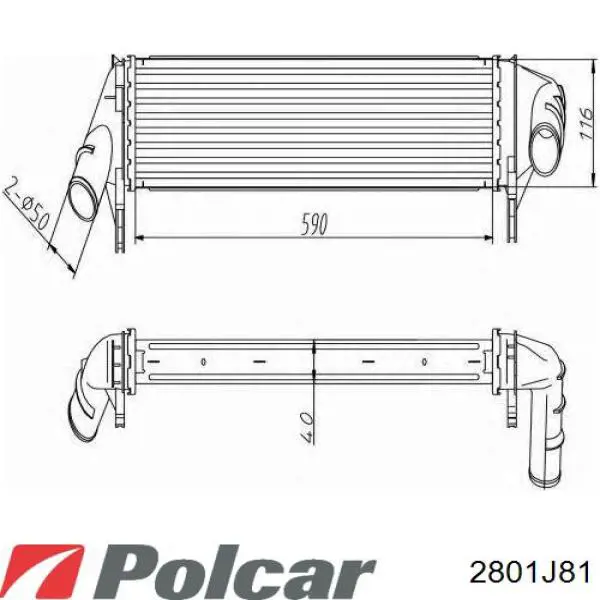 2801J81 Polcar радіатор интеркуллера