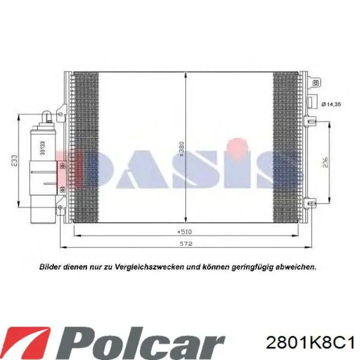 Купити 2801K8C1 Polcar Радіатор системи охолодження кондиціонера