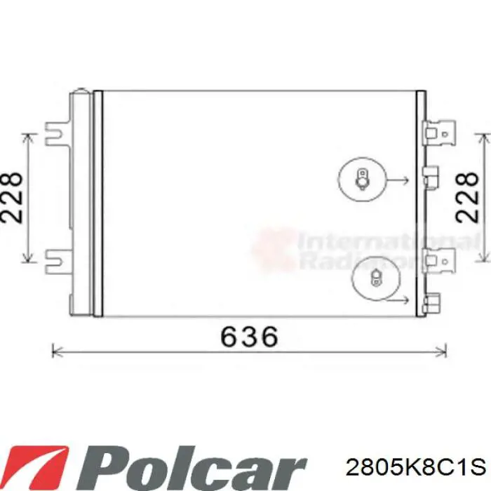 Радіатор охолодження кондиціонера Polcar 2805K8C1