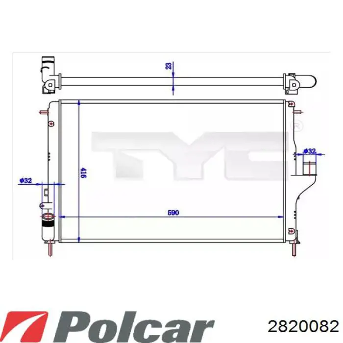 2820082 Polcar радіатор охолодження двигуна