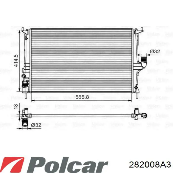 Радіатор основний Polcar 282008A3 ціна, від 42.15 USD