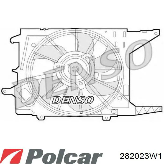 282023W1 Polcar дифузор радіатора охолодження, в зборі з двигуном і крильчаткою