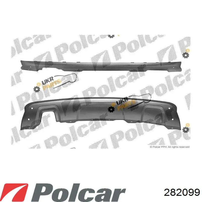 Купити 2820991 Polcar Накладка бампера заднього