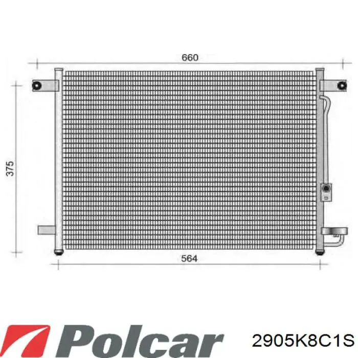 2905K8C1S Polcar радіатор кондиціонера