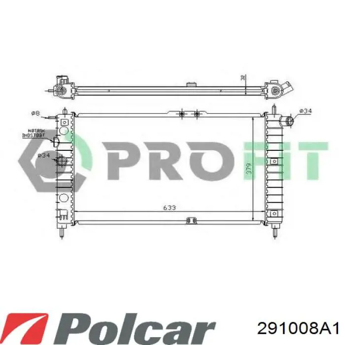 291008A1 Polcar Радіатор охолодження двигуна