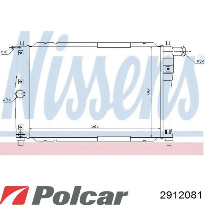 Радіатор охолодження двигуна 2912081 Polcar