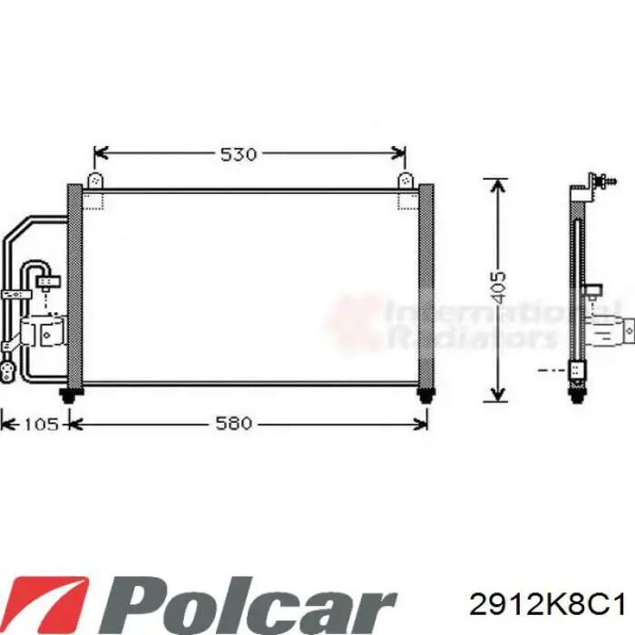 Купити 2912K8C1 Polcar Радіатор системи охолодження кондиціонера
