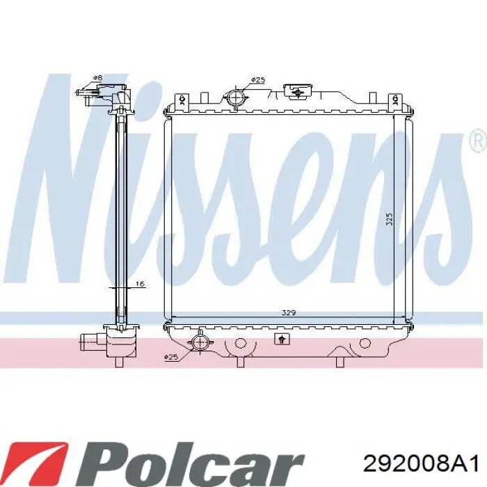 Купити 292008A1 Polcar Радіатор двигуна