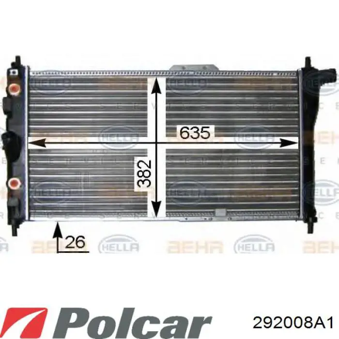 292008A1 Polcar радіатор охолодження двигуна