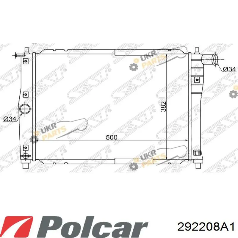 292208A1 Polcar Радіатор охолодження двигуна