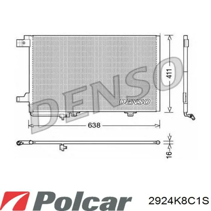 Радіатор кондиціонера 2924K8C1S Polcar