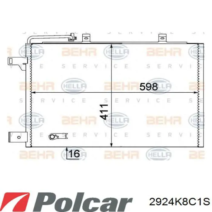 Радіатор кондиціонера 2924K8C1S Polcar