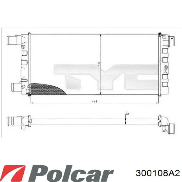 Радіатор основний Polcar 300108A2 ціна, від 28.03 USD