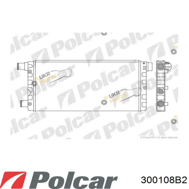 Радіатор основний Polcar 300108B2 ціна, від 27.56 USD