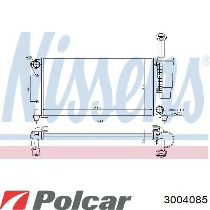 3004085 Polcar Радіатор охолодження двигуна