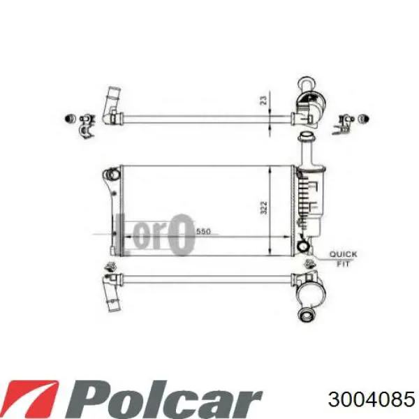 Радіатор основний Polcar 3004085 ціна, від 80.79 USD
