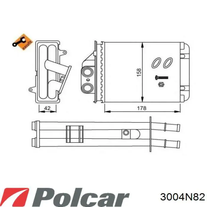 3004N82 Polcar радіатор пічки (обігрівача)