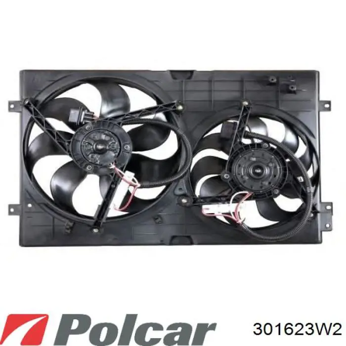 Дифузор радіатора охолодження, в зборі з двигуном і крильчаткою Polcar 301623W2 ціна, від 42.76 USD