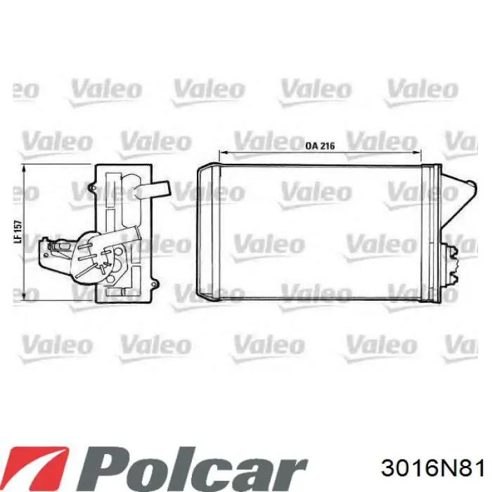 3016N81 Polcar радіатор пічки (обігрівача)