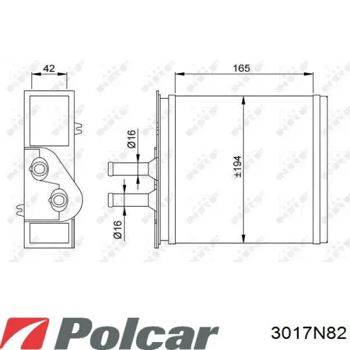 Радіатор обігрівача Polcar 3017N82