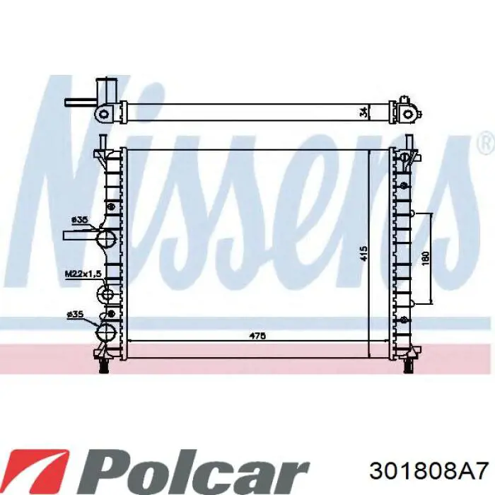 Купити 301808A7 Polcar Радіатор двигуна