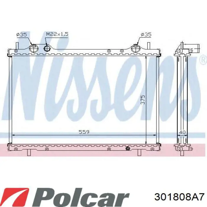 Радіатор основний Polcar 301808A7 ціна, від 49.41 USD