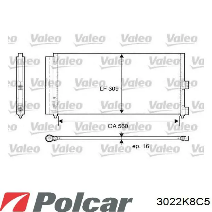 3022K8C5 Polcar радіатор кондиціонера