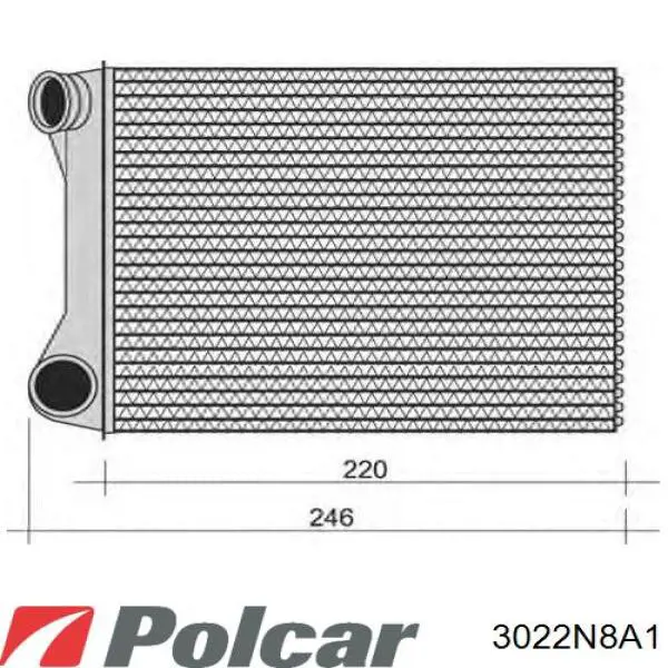 Радіатор пічки (обігрівача) 3022N8A1 Polcar