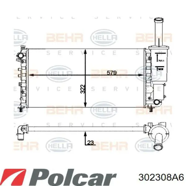 Радіатор 302308A6 Polcar