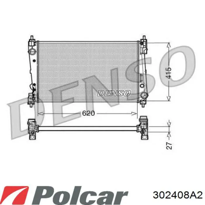 Радіатор основний Polcar 302408A2 ціна, від 41.99 USD
