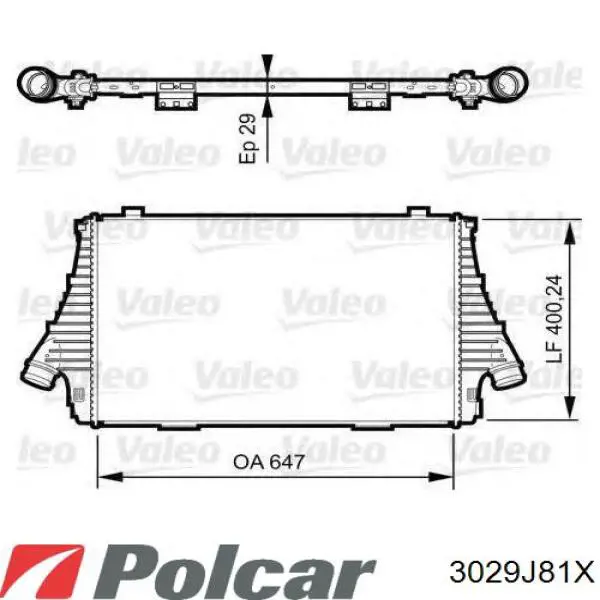 Радіатор интеркуллера 3029J81X Polcar