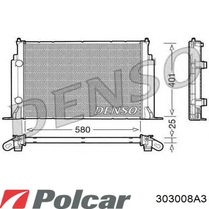 Радіатор основний Polcar 303008A3 ціна, від 82.99 USD