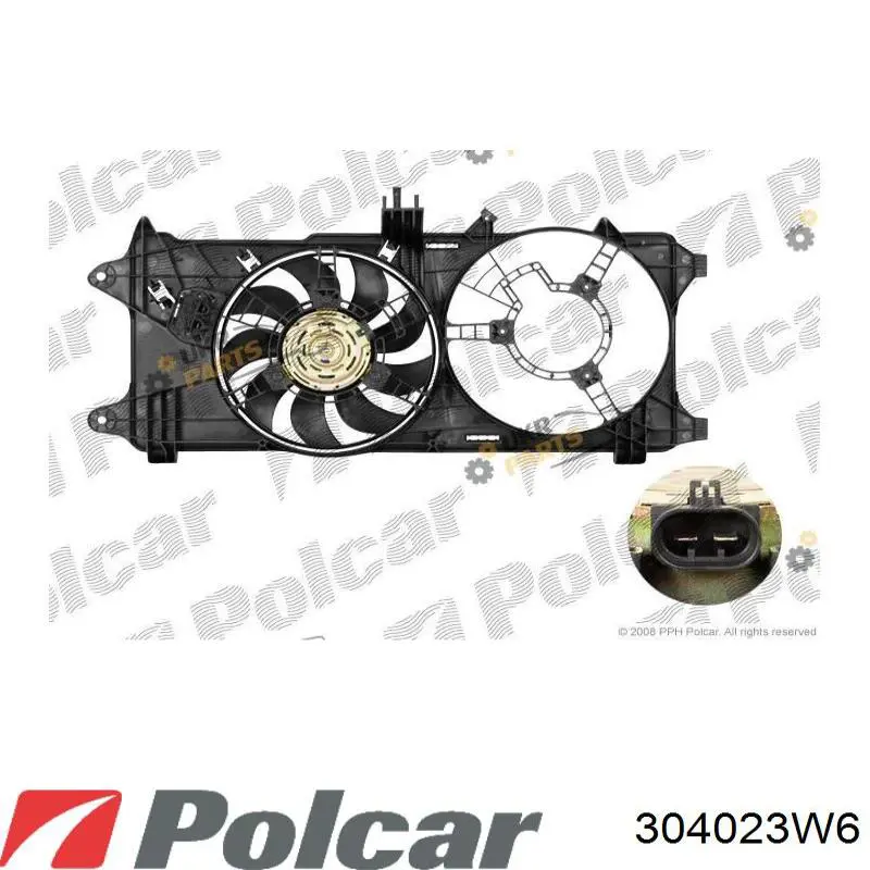 304023W6 Polcar дифузор радіатора охолодження, в зборі з двигуном і крильчаткою