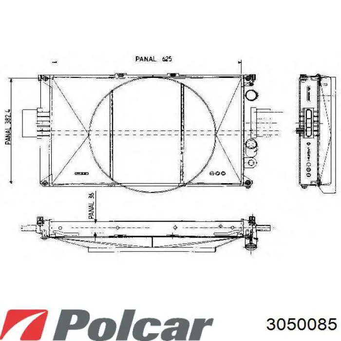 3050085 Polcar Радіатор охолодження двигуна