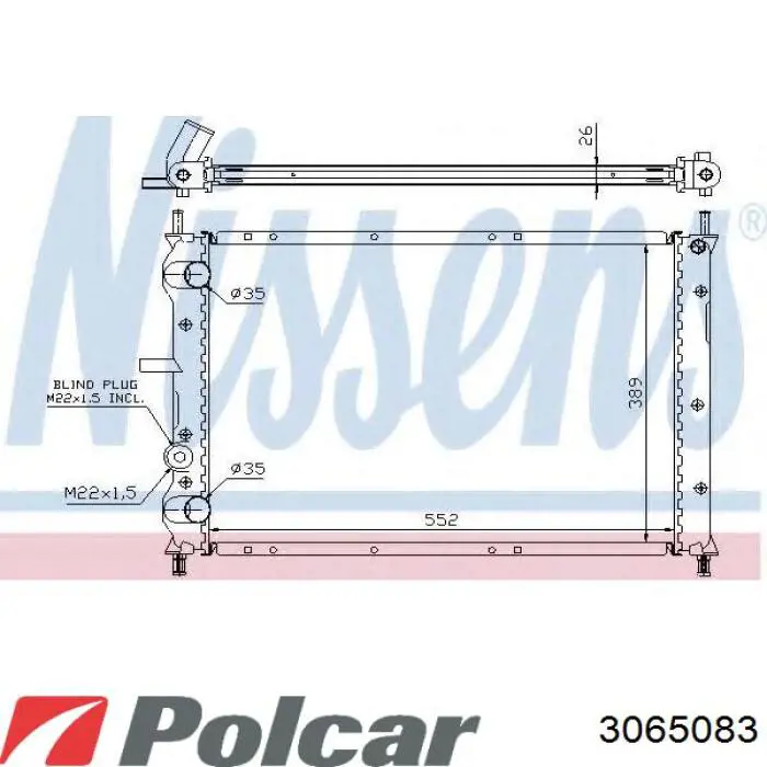 Радіатор основний Polcar 3065083 ціна, від 43.88 USD