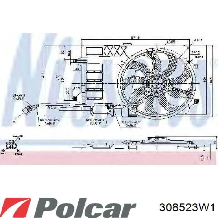 Купити 1253P5 Peugeot/Citroen Дифузор радіатора охолодження, в зборі з двигуном і крильчаткою