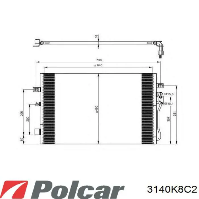 Радіатор охолодження кондиціонера Sato Tech C12421
