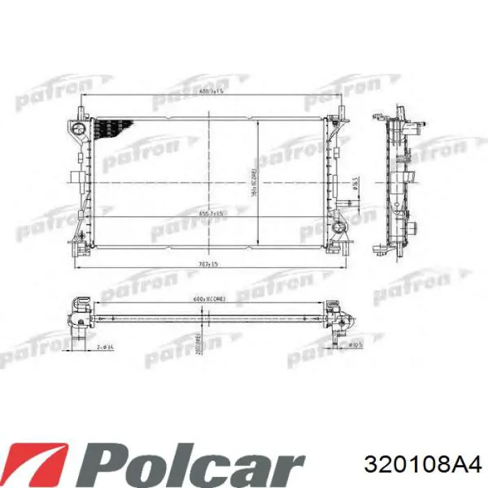 320108A4 Polcar Радіатор охолодження двигуна