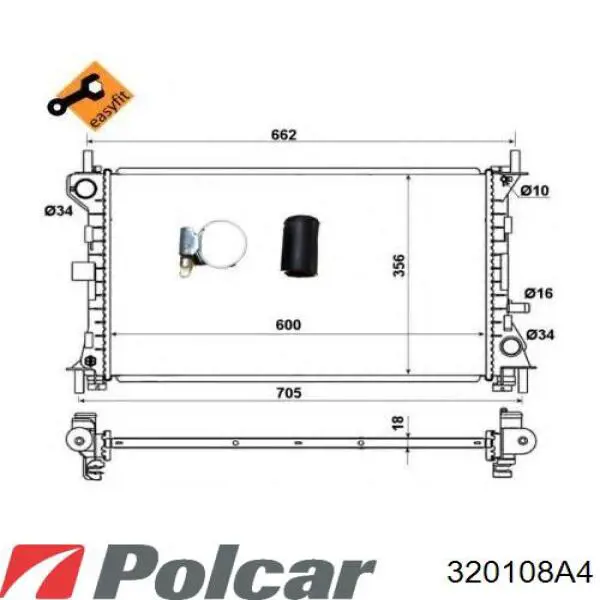 320108A4 Polcar радіатор охолодження двигуна