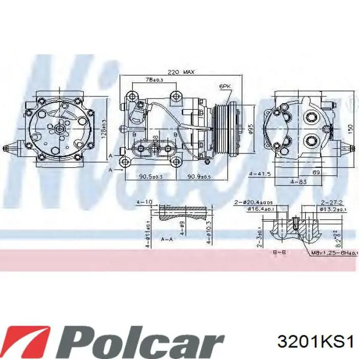 Купити 3201KS1 Polcar Компресор кліматичної установки