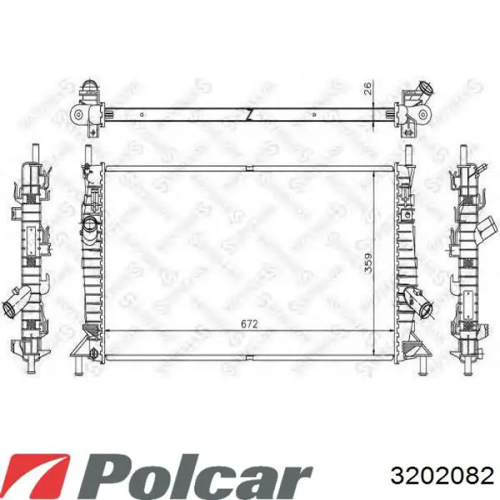 3202082 Polcar радіатор охолодження двигуна