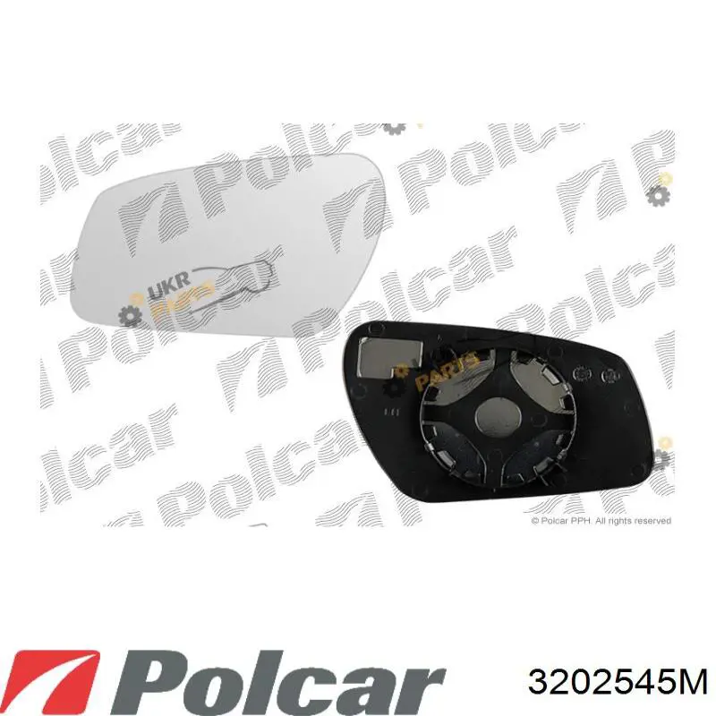 Дзеркальний елемент дзеркала заднього виду, лівого 3202545M Polcar