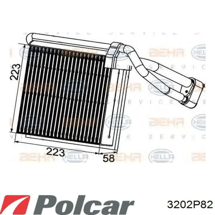 Купити 3202P82 Polcar Радіатор опалювача салону