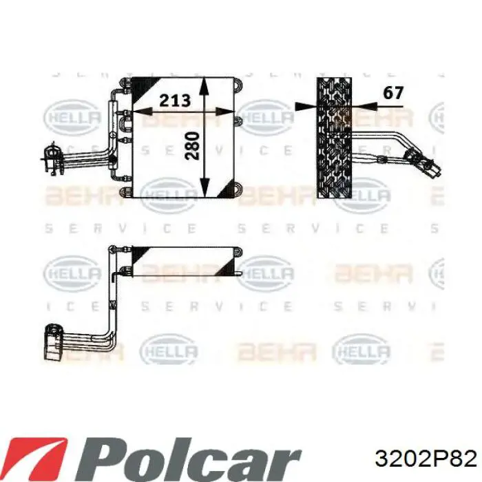 Випаровувач кондиціонера 3202P82 Polcar